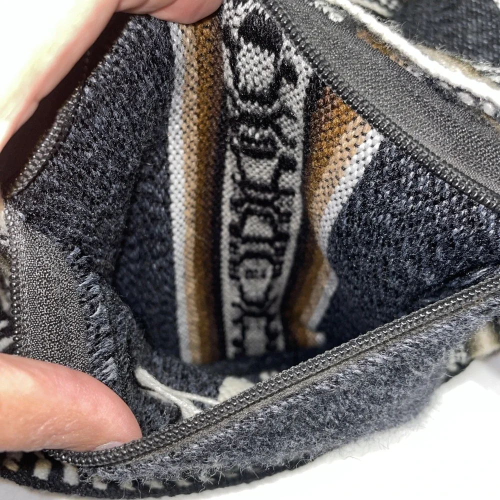 Woven Llama Duffel Bag Peruvian Wool Blend Travel Weekend Bag Gray Brown Stripe